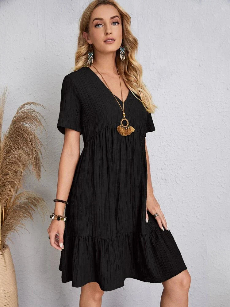 Women's Midi Dress with Ruffled Sleeves – Kyra – view 3