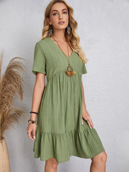 Women's Midi Dress with Ruffled Sleeves – Kyra