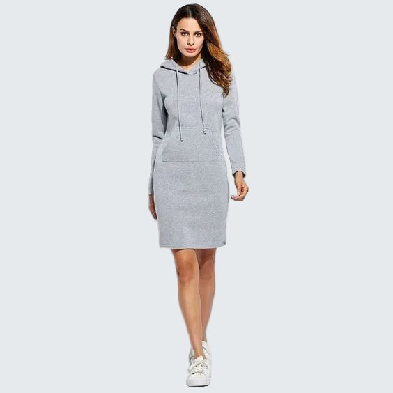 Women's Hooded Dress – Ellen – Gray
