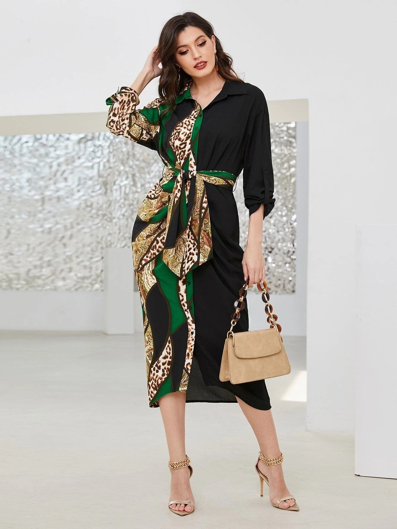 Women's Satin Dress – Ashley – Green
