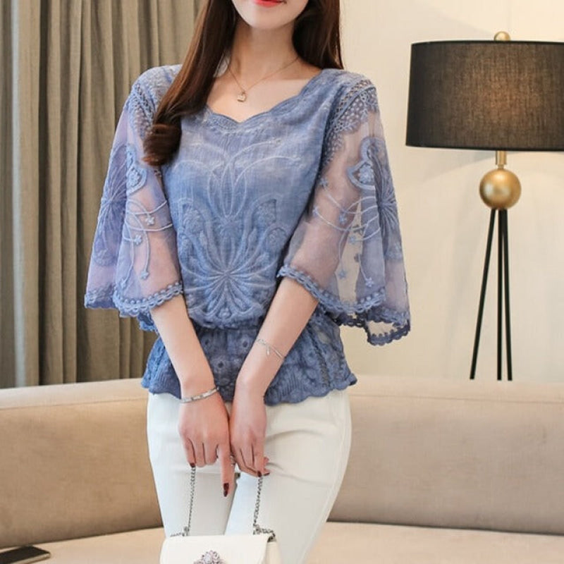 Women's 3/4-Sleeve Lace Blouse – Waverly – view 16