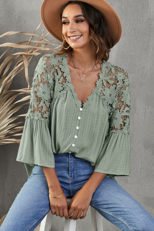 Women's Lace-Back Blouse – Fleur – view 9