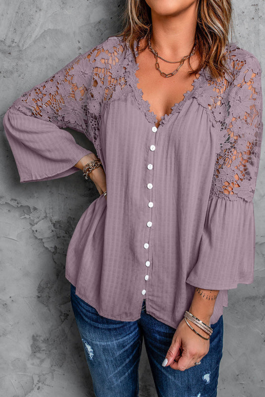 Women's Lace-Back Blouse – Fleur – view 7