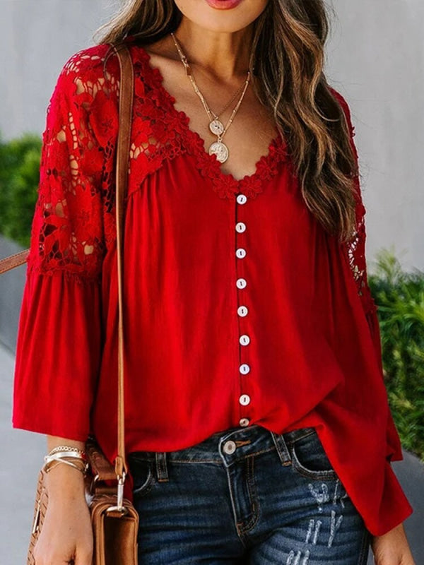 Women's Lace-Back Blouse – Fleur – view 6