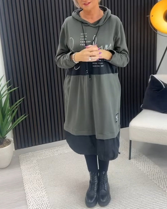 Women's Hooded Sweatshirt Dress – Stevie – Gray