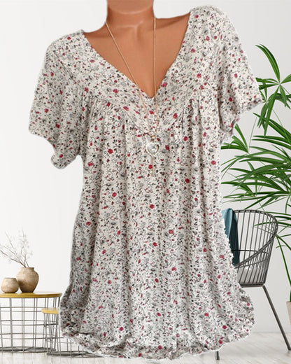 Women's Relaxed Printed Tee – Fia – Beige