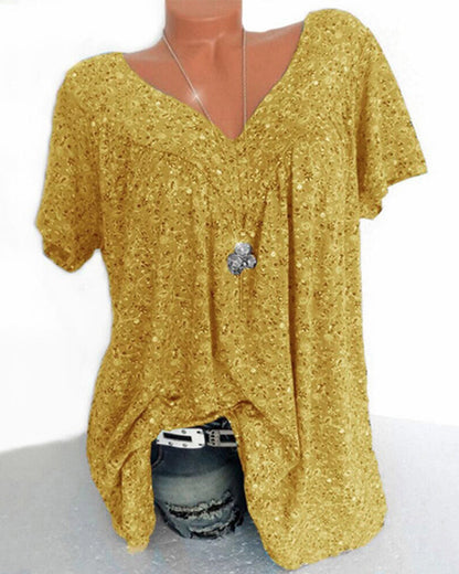 Women's Relaxed Printed Tee – Fia – Yellow