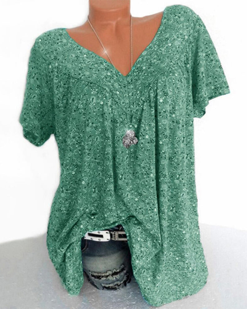 Women's Relaxed Printed Tee – Fia – Green