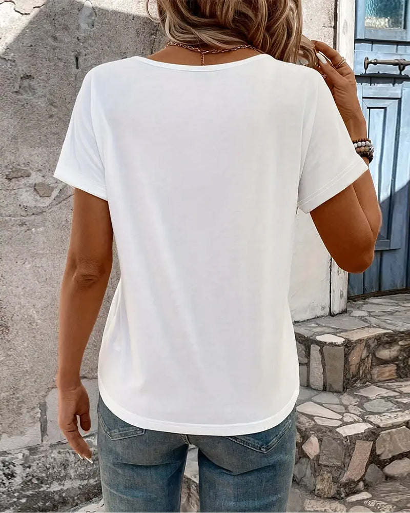 Women's Crossover Neckline Tee – Tabitha