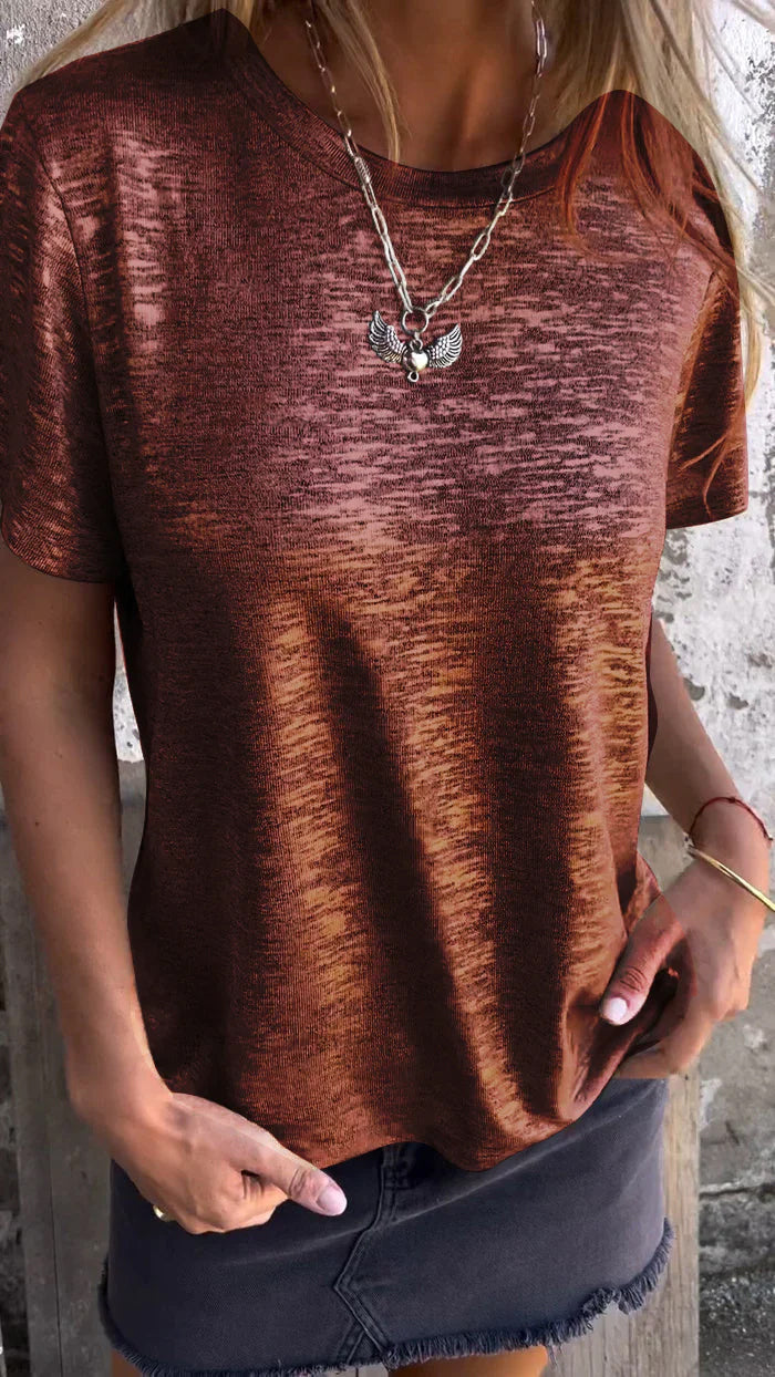 Women's Crewneck Tee – Nicole – Red