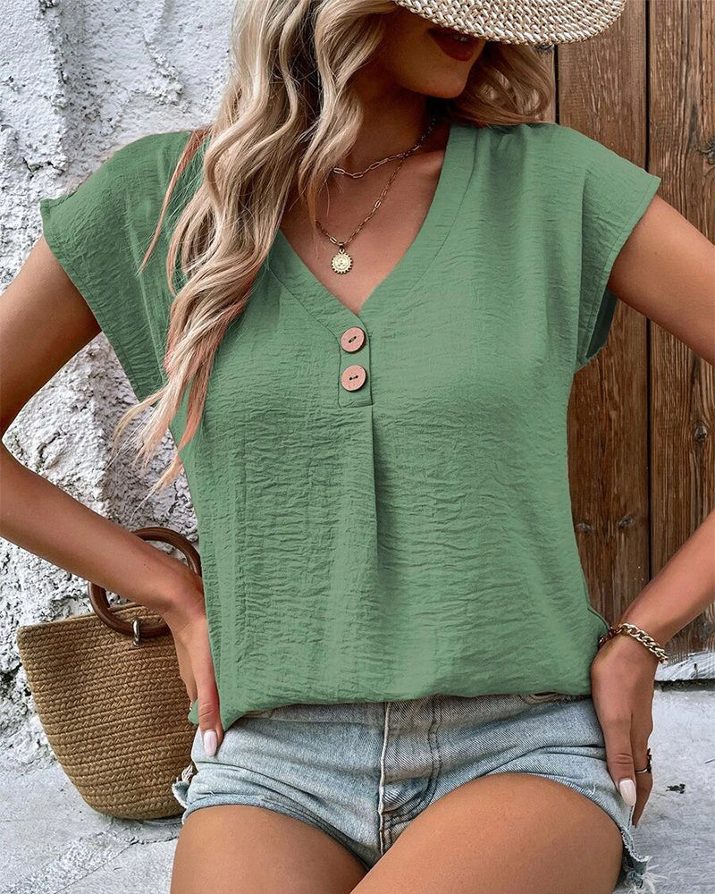 Women's Short-Sleeve Button Tee – Lena – view 7