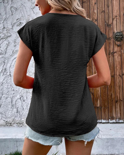Women's Short-Sleeve Button Tee – Lena – view 3
