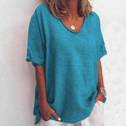 Women's Short-Sleeve Tee – Mariene – Deep Sky Blue