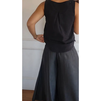 Cotton-Linen Tank with Side Buttons – Mavis – view 7