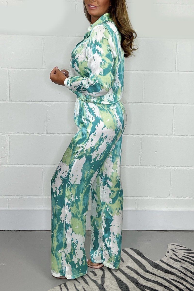 Casual Printed Satin Set – Dinah