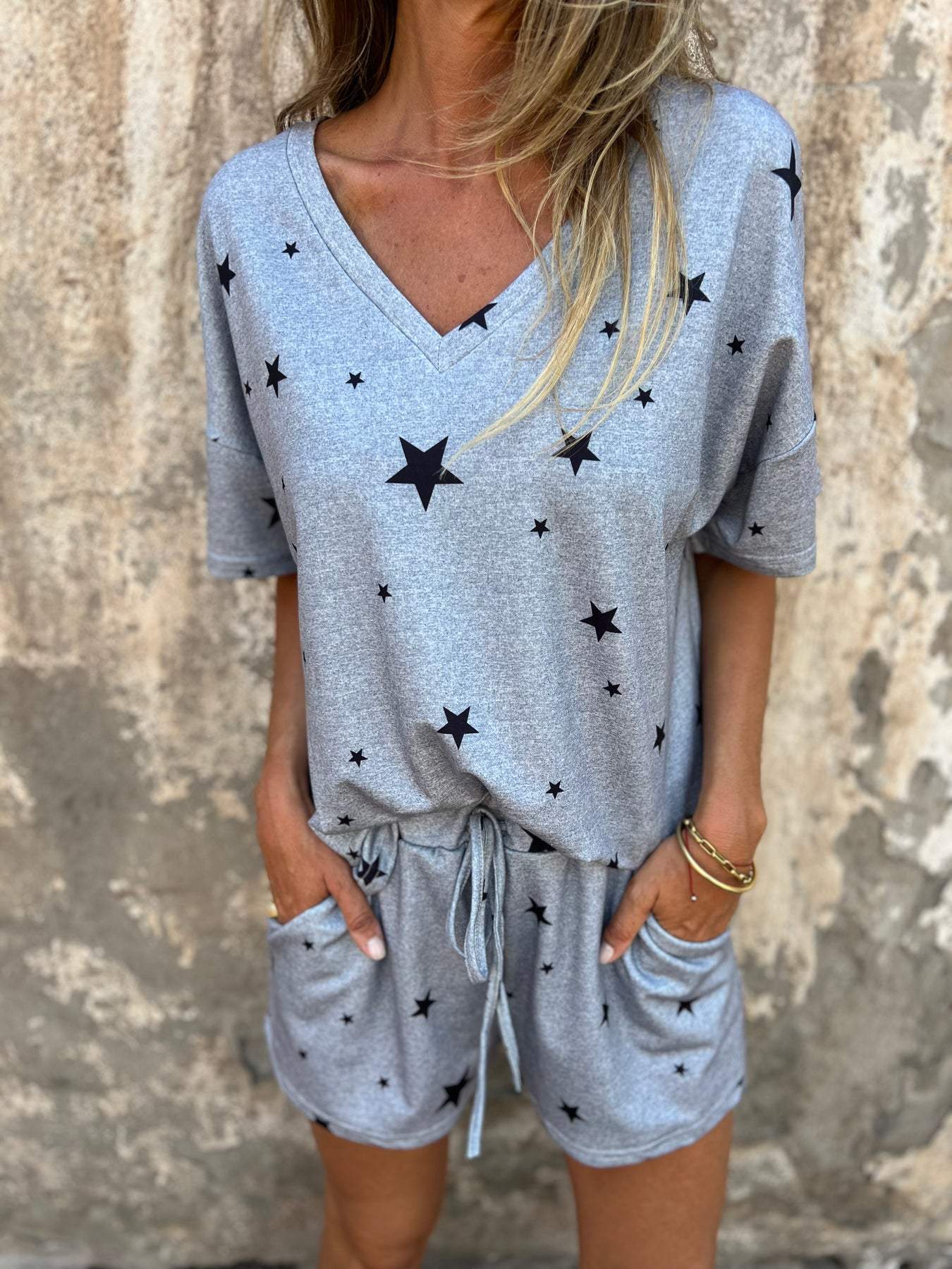 Comfort Star-Print Set – Ginevra – Gray