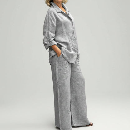Viscose Shirt and Pants Set – Bonnie – Gray