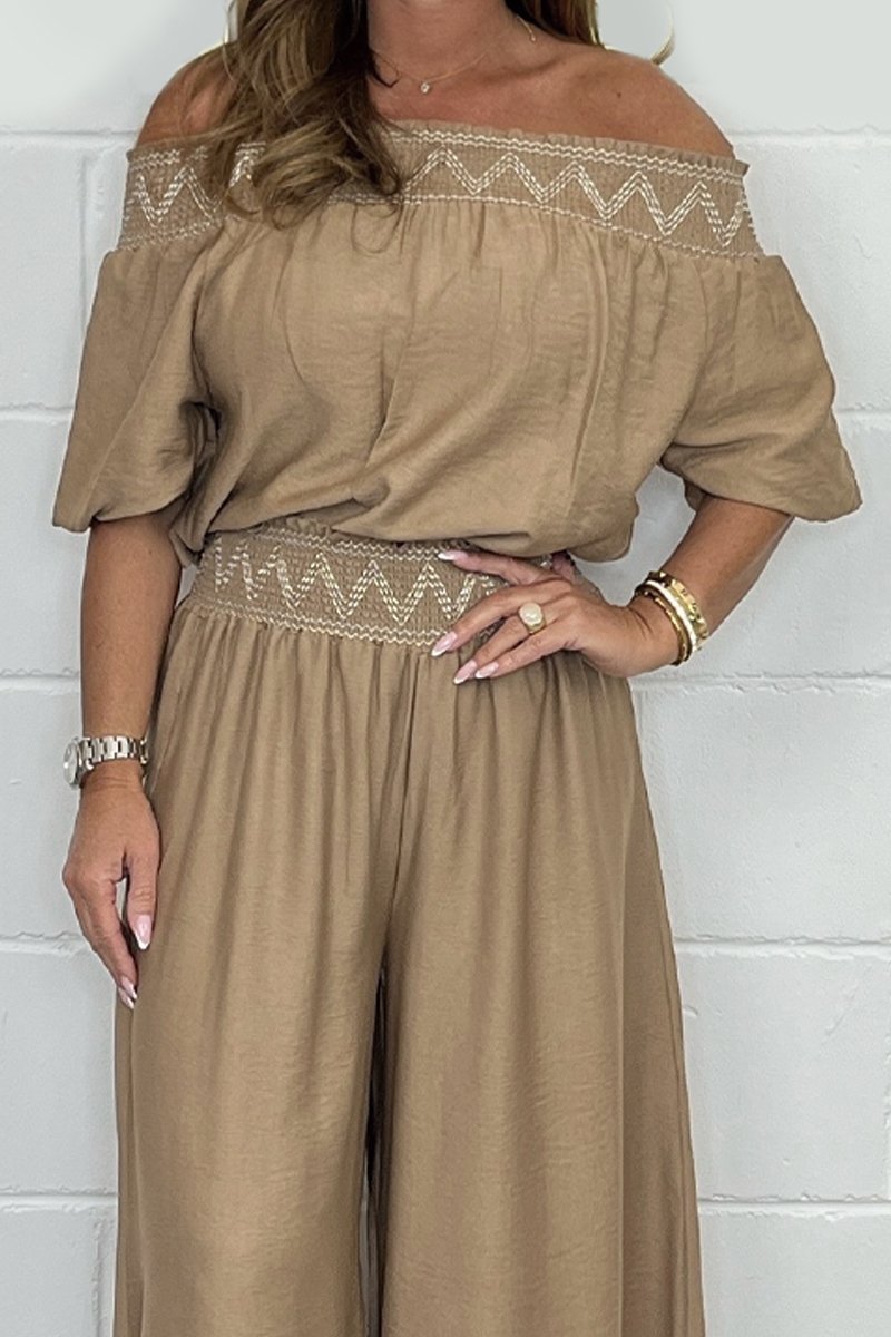 Fringe-Embroidered Top and Pants Set – Regina – view 2