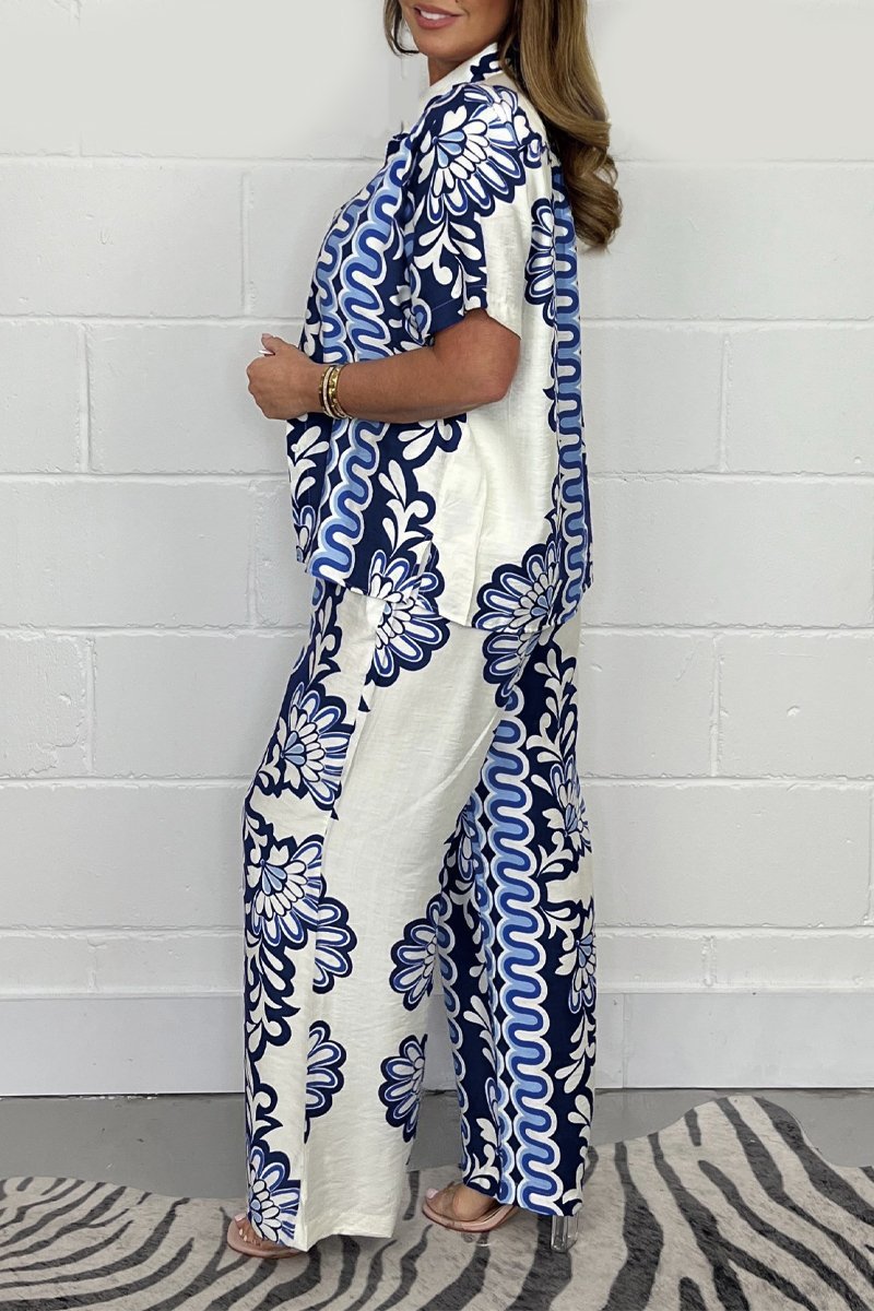 Printed Shirt and Pants Set – Roxana