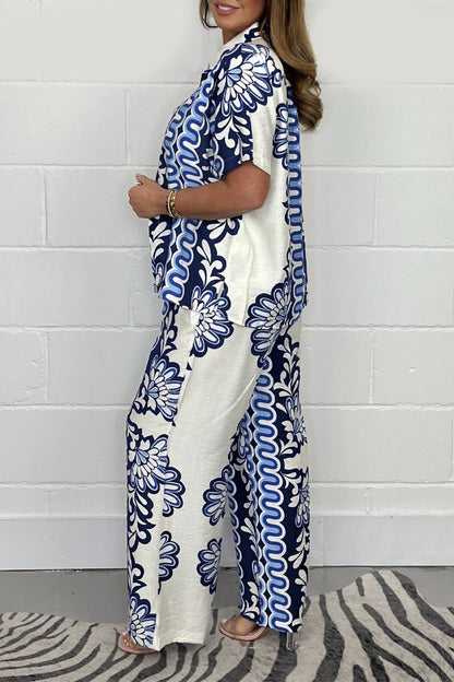Printed Shirt and Pants Set – Roxana