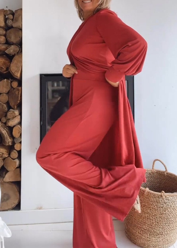 Long Crewneck Cardigan and Pants Set – Ruth – view 3
