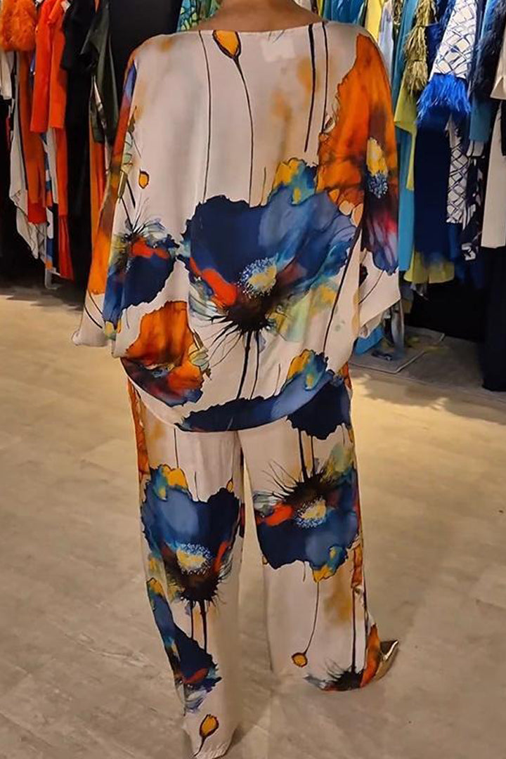Casual Printed Satin Crewneck Set – Vivian – view 2