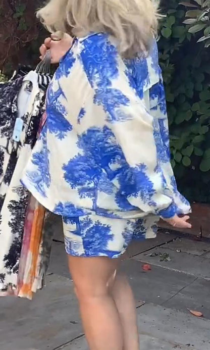 Two-Piece Set with Printed Shirt and Casual Shorts – Melina