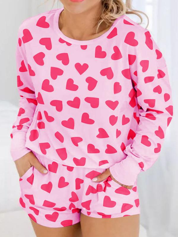 Two-Piece Valentine's Heart-Print Set – Tessa – White