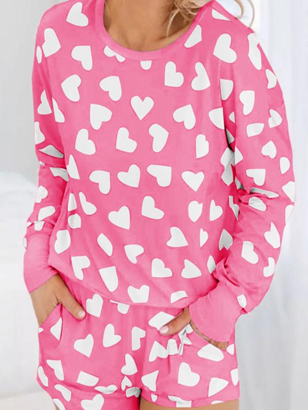Two-Piece Valentine's Heart-Print Set – Tessa – Rose Red