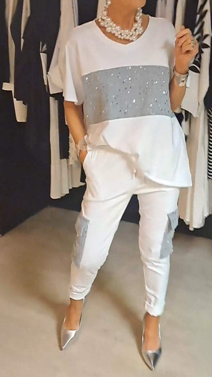 Casual Two-Piece Sequin Crewneck Set – Alba – view 2