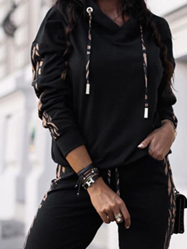 Casual Two-Piece Athleisure Set – Jasmine – Black
