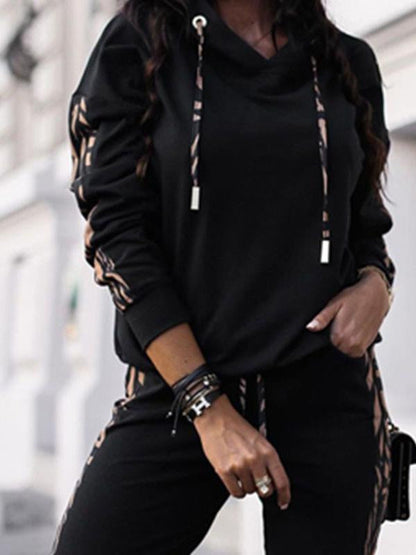 Casual Two-Piece Athleisure Set – Jasmine – Black