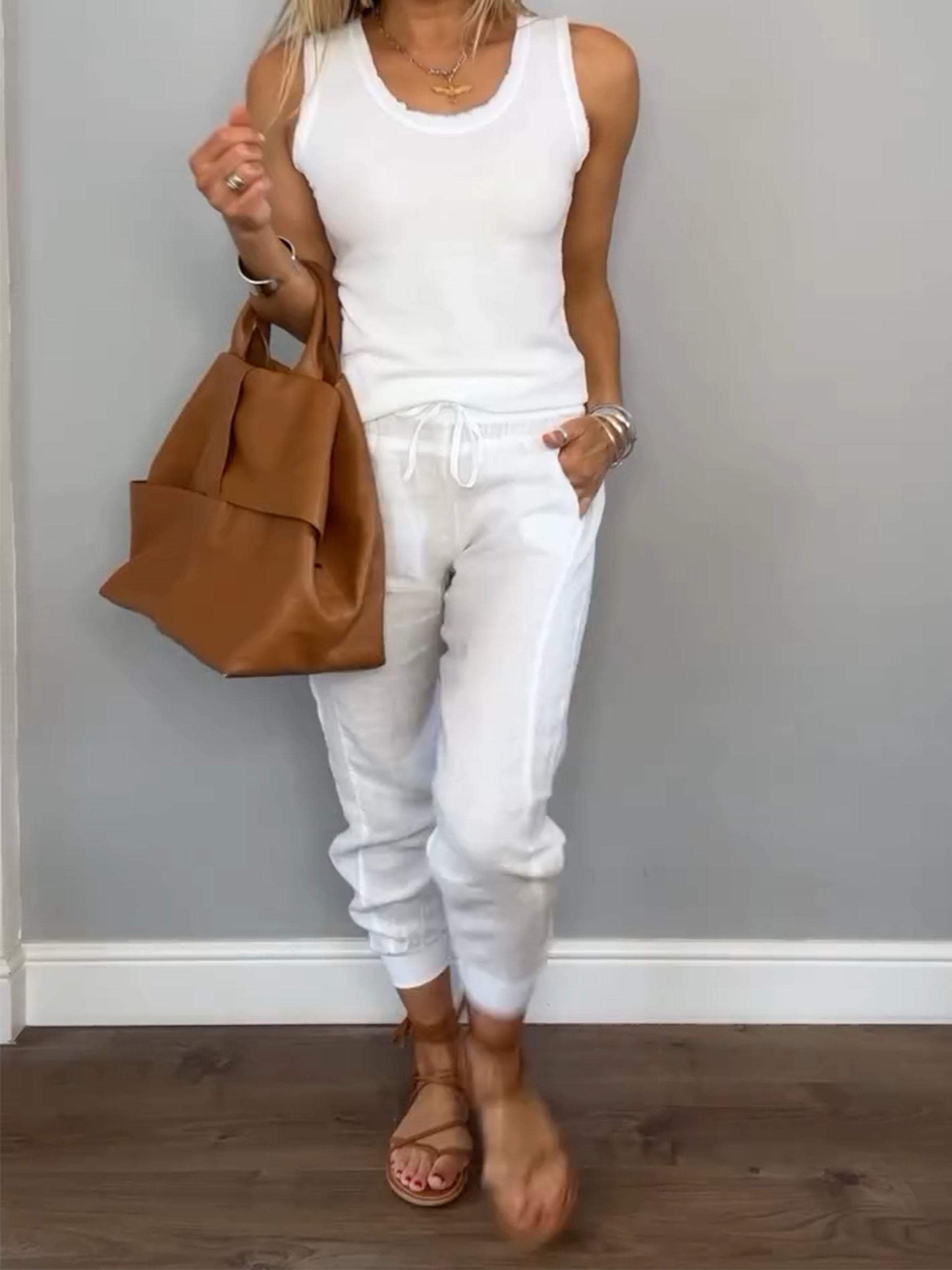 Women's Casual Two-Piece Cotton-Linen Set – Verena