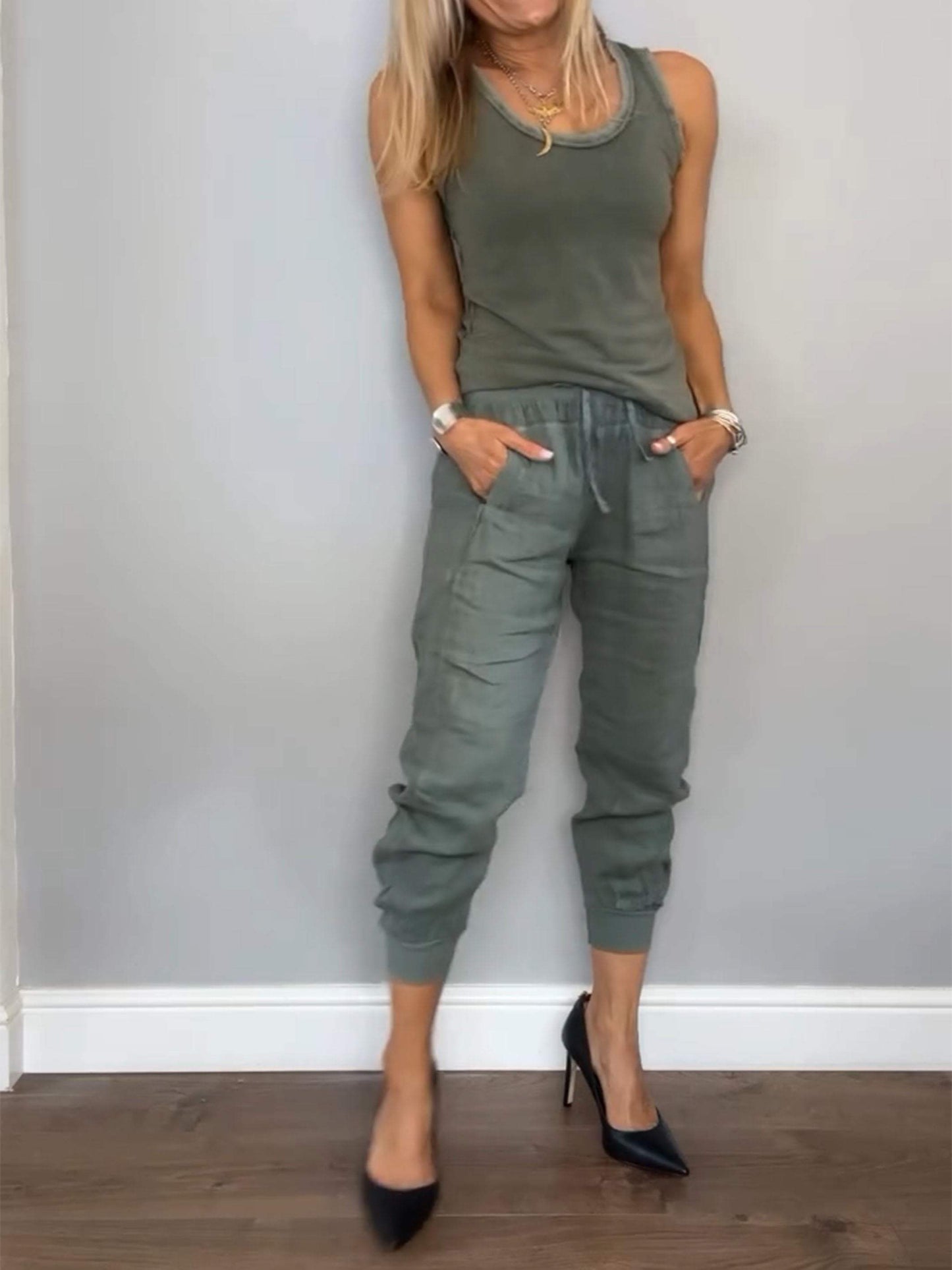 Women's Casual Two-Piece Cotton-Linen Set – Verena – view 5