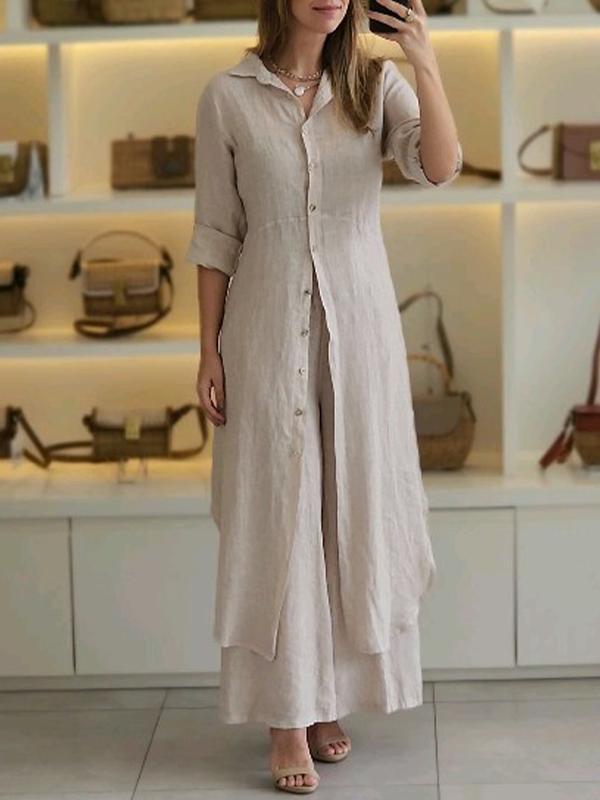Women's Casual Two-Piece Cotton-Linen Set – Keira