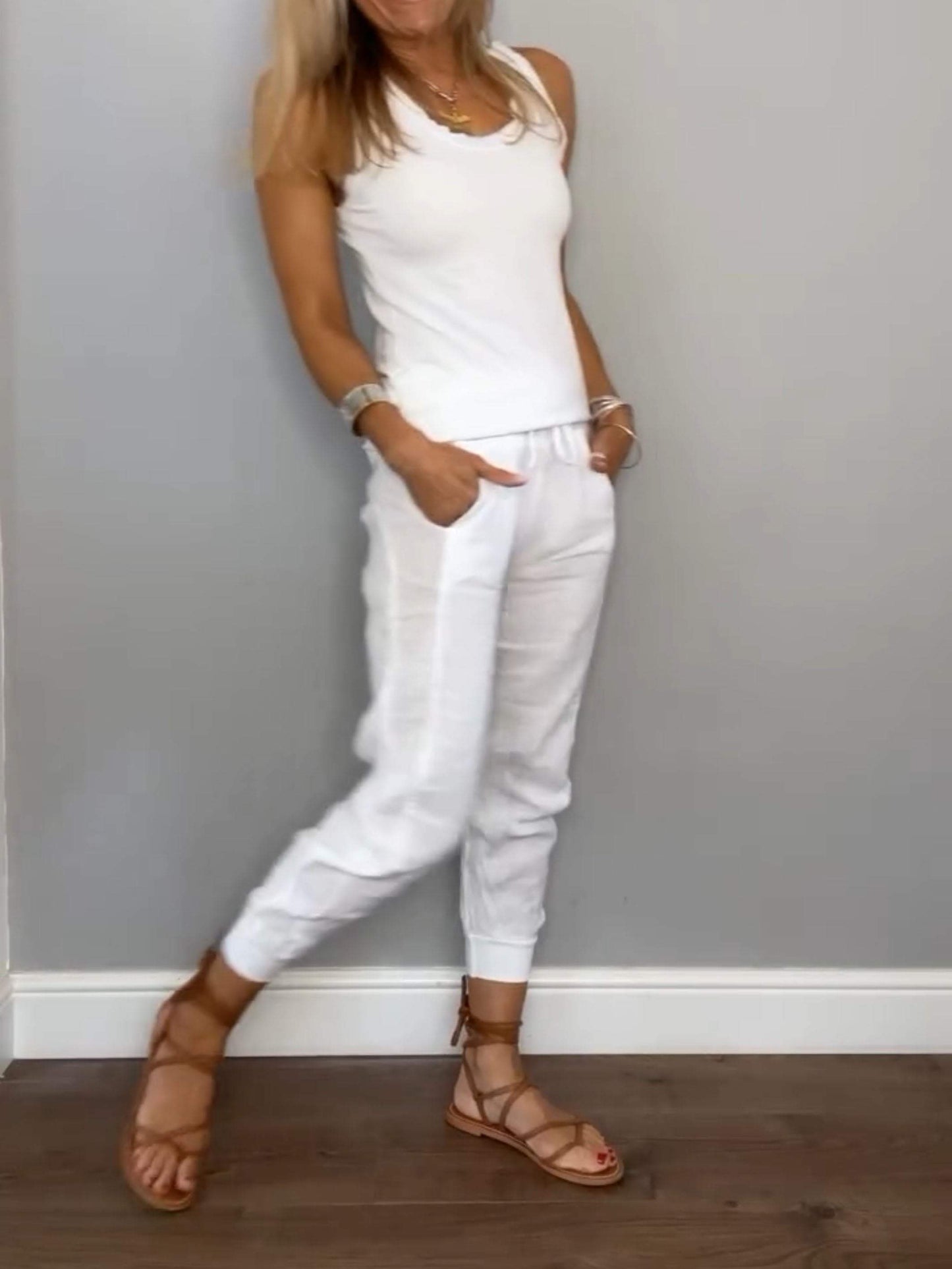 Women's Casual Two-Piece Cotton-Linen Set – Verena – view 2