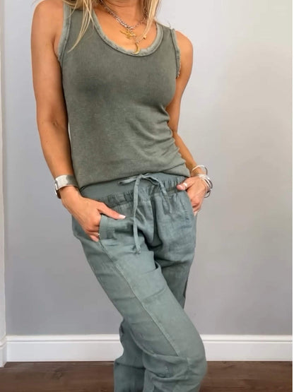 Women's Casual Two-Piece Cotton-Linen Set – Verena – view 4