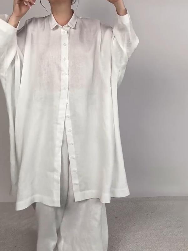 Women's Casual Solid Shirt and Pants Set – Lyra