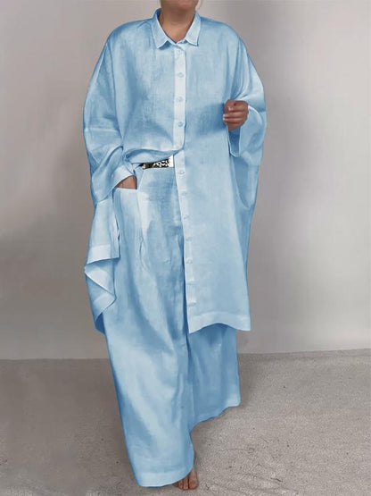 Women's Casual Solid Shirt and Pants Set – Lyra – view 3