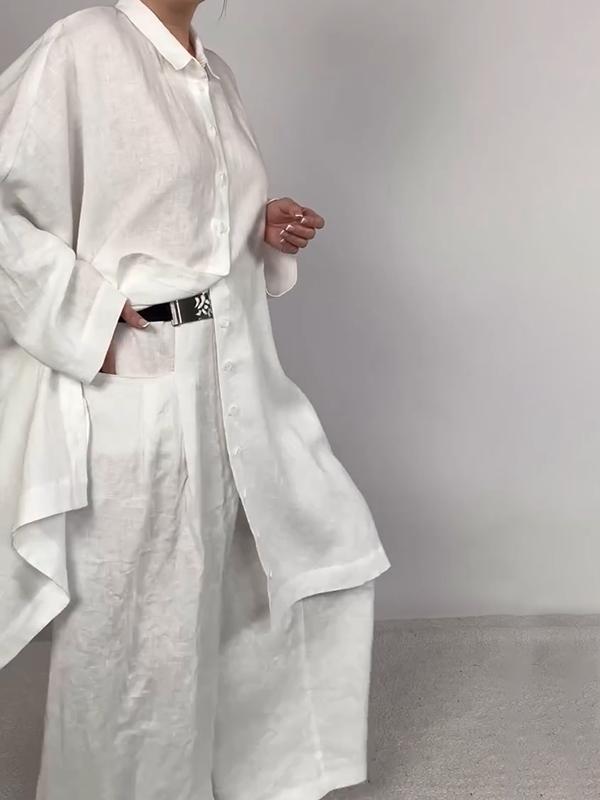 Women's Casual Solid Shirt and Pants Set – Lyra – view 2