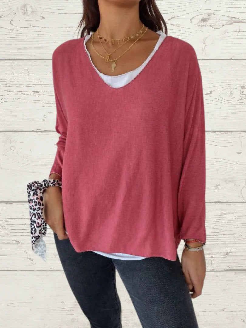 Women's Casual Solid Top and Cami Two-Piece Set – Malva – view 15
