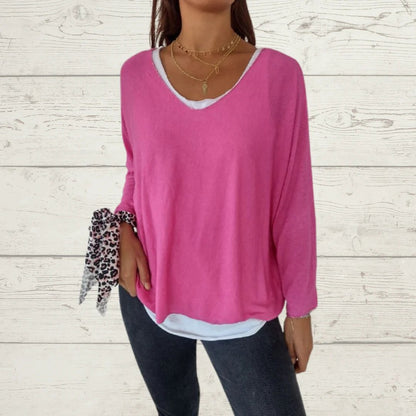 Women's Casual Solid Top and Cami Two-Piece Set – Malva – view 12