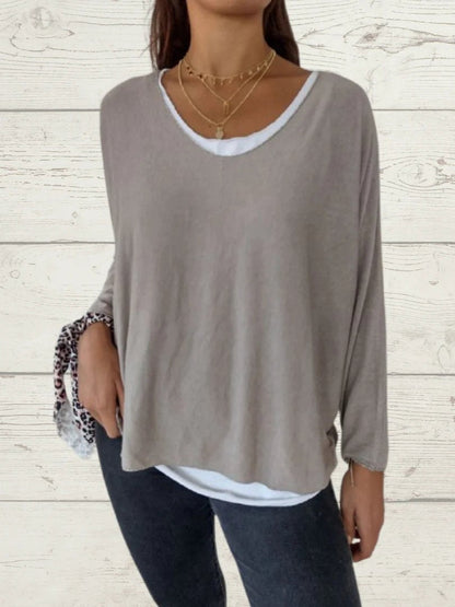 Women's Casual Solid Top and Cami Two-Piece Set – Malva