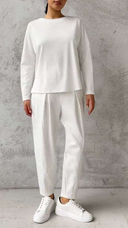 Women's Comfort Crewneck Set with Slit Detail – Theodosia