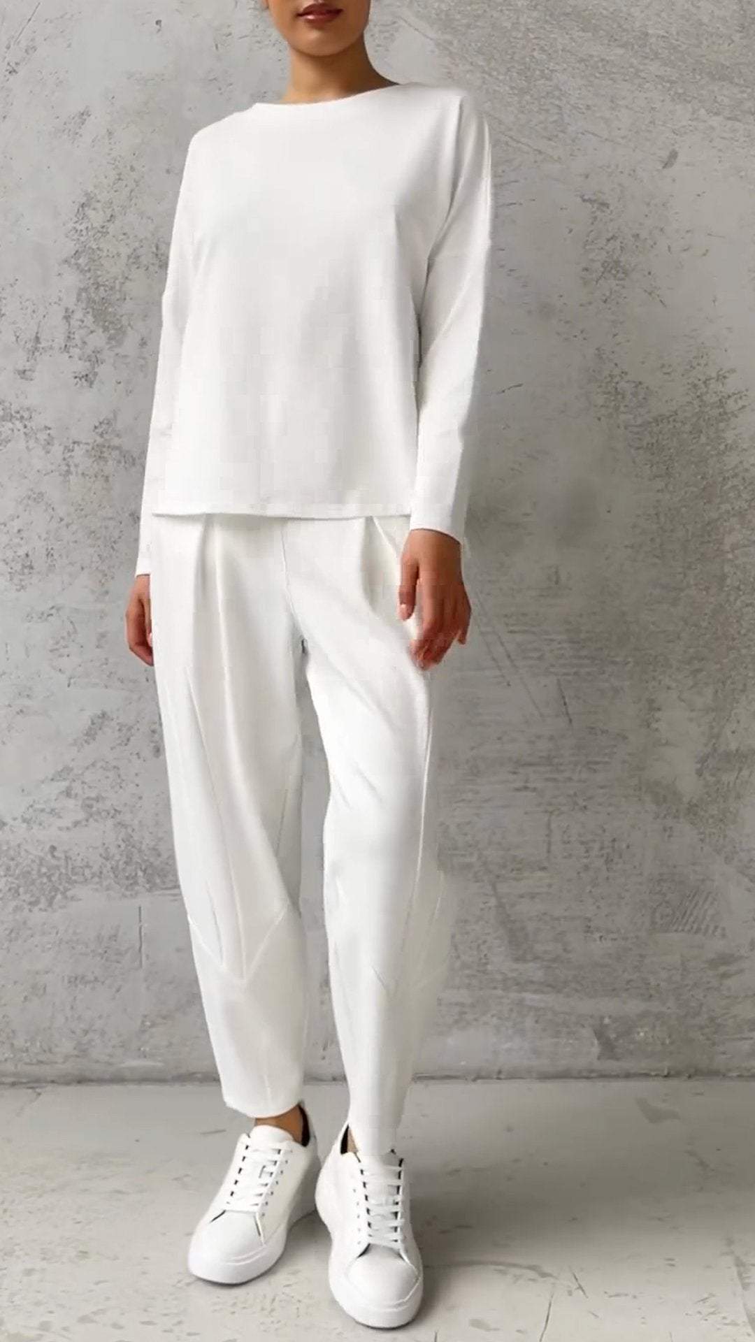 Women's Comfort Crewneck Set with Slit Detail – Theodosia – view 2