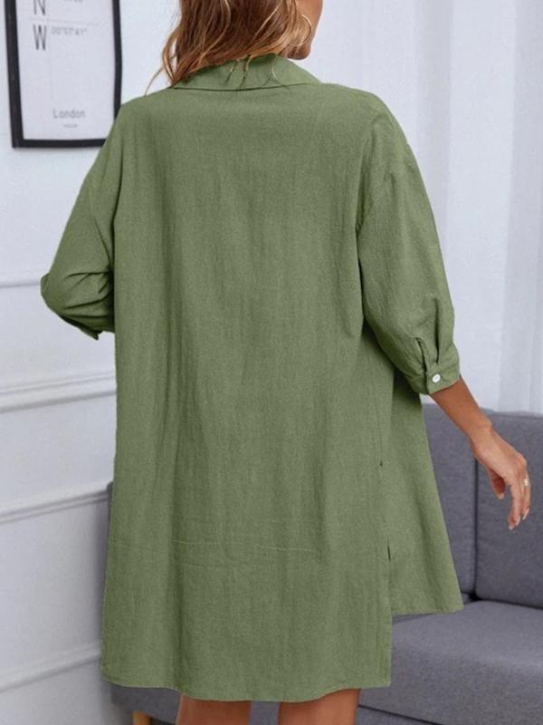 Women's Solid Button Cardigan and Drop-Shoulder Shirt Set – Zadie