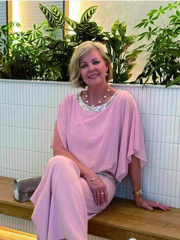 Women's Elegant Chiffon Set with Sequin Detail – Ramona
