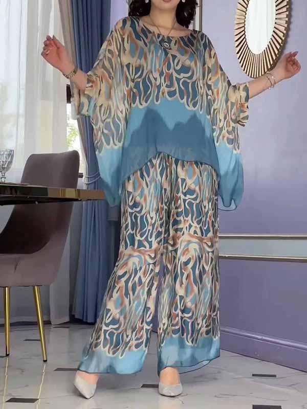 Women's Printed Chiffon Crewneck Set – Pippa