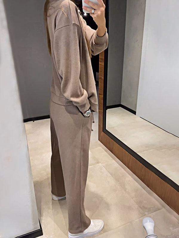 Women's Knit Button Jacket and Pants Two-Piece Set – Mirella – view 2