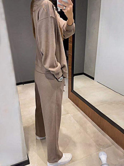 Women's Knit Button Jacket and Pants Two-Piece Set – Mirella – view 2